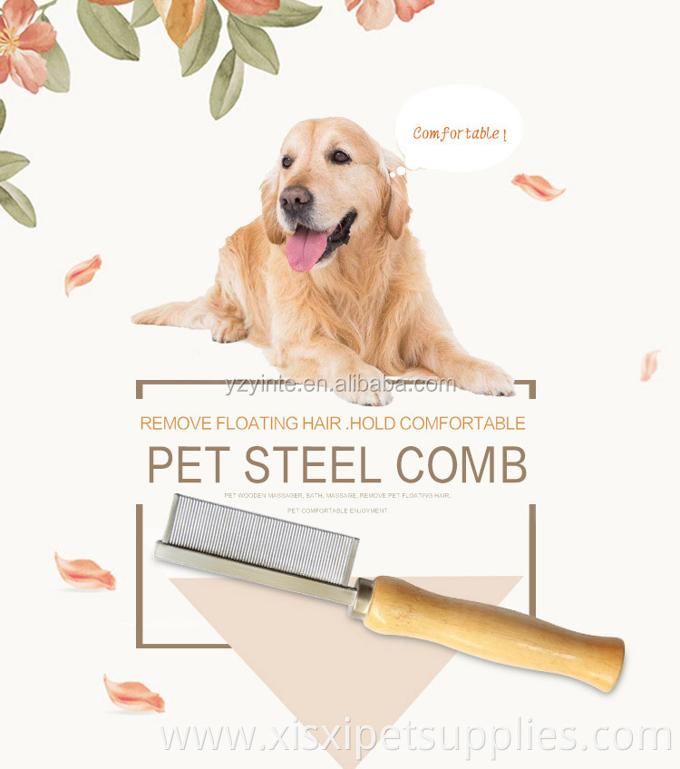 Factory Wholesale Wooden Handle Pet Flea Comb Pet Dog Lice Comb